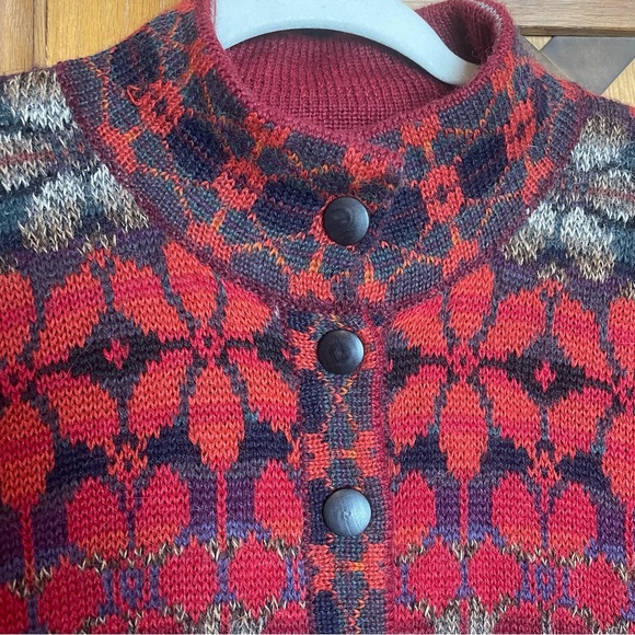 Intiwara Alpaca Floral Cardigan Sweater Size Small - Picture 8 of 10